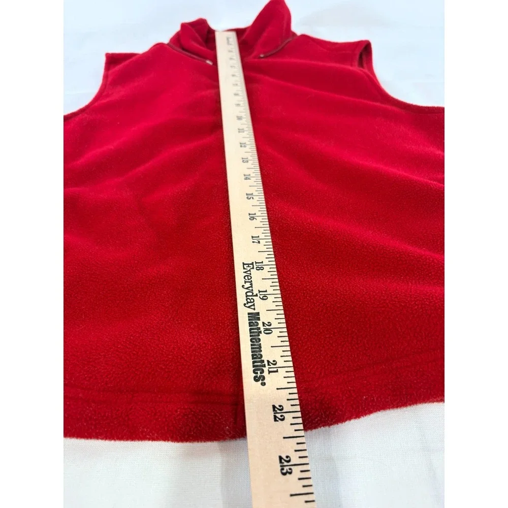 Express Women's Medium Red Fleece Full Zip Camping Travel Hiking Fall Vest
